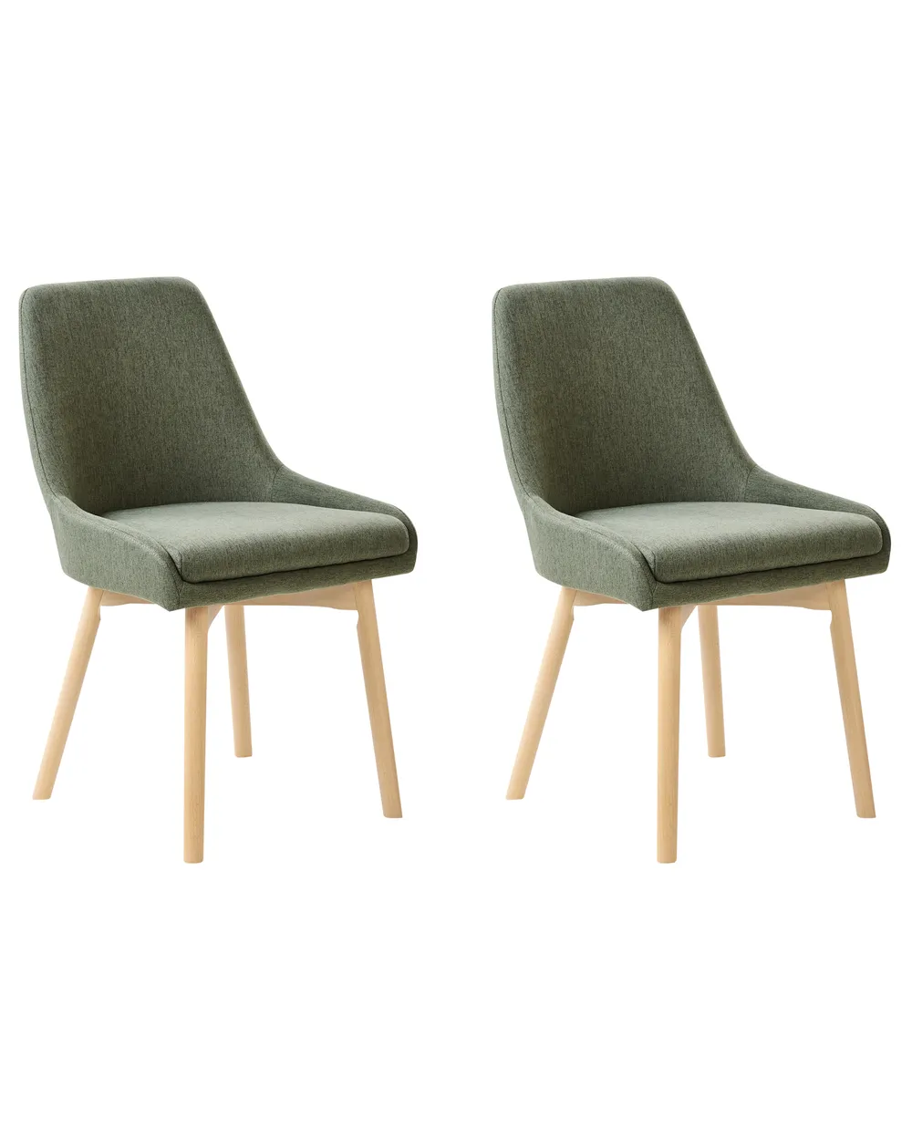 Set of 2 Dining Chairs MELFORT Fabric Dark Green