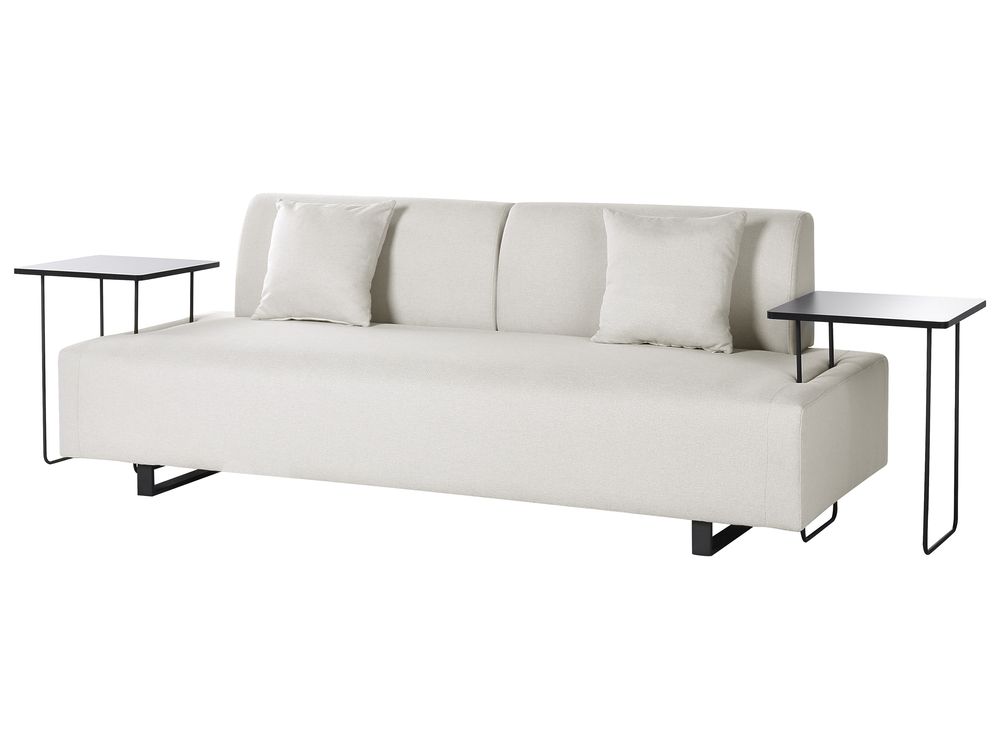 Sofa 3 Seater SOKNA with Tables Fabric Off-White