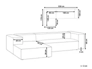 Kulmasohva 3-istuttava VERNON Sametti Beige Oikea_887810
