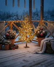 Outdoor Decoration LED LAUGARAS 150 cm Christmas Tree Green_1025667