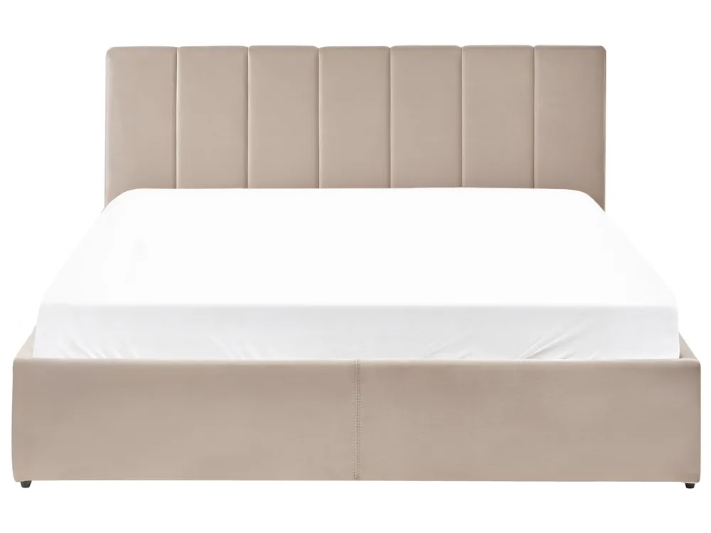 Ottoman Bed DREUX Velvet Taupe 160 x 200 cm (EU King Size)_1012306