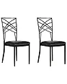 Set med 2 matstolar GIRARD Metall Svart