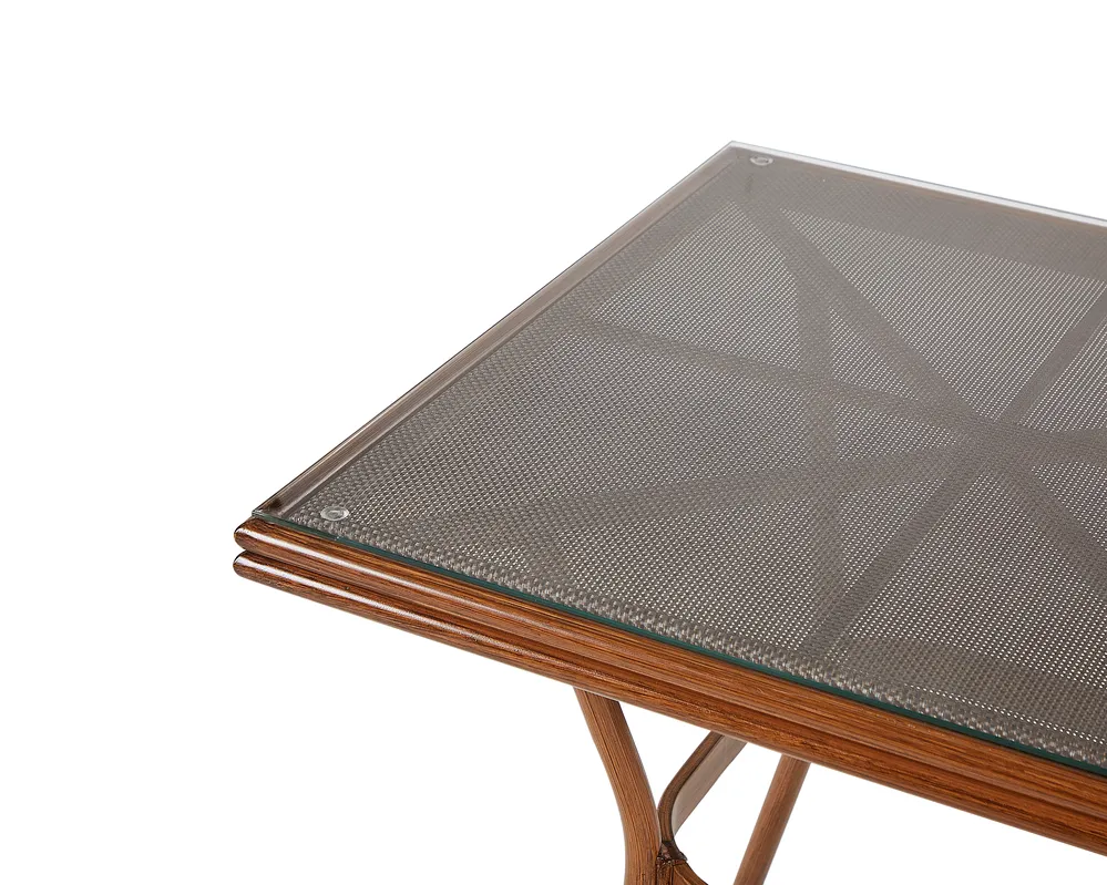 Garden Dining Table CASPRI II 80 cm 80 cm Glass Grey_946623