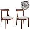 Set of 2 Dining Chairs ISLE Wood Brown/ Grey