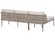Garden Corner Sofa with Table 3 Seater LEFFE Metal Beige Right Hand_1045254