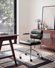 Desk Chair CANDOR Faux Leather Black_1136695