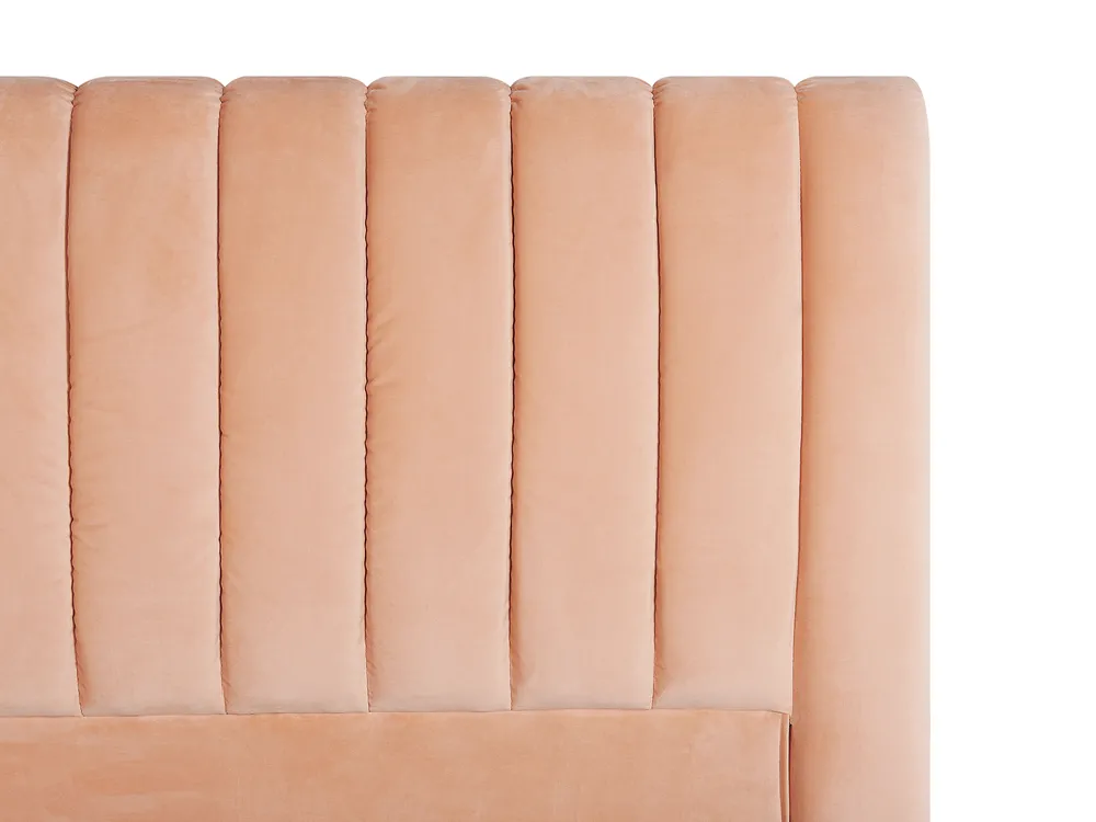 Bed Velvet MARVILLE 160 x 200 cm (EU King Size) Peach Pink_773416