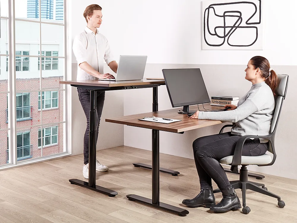 Electric Adjustable Standing Desk DESTINAS 180 cm x 80 cm Brown/ Black_1155018