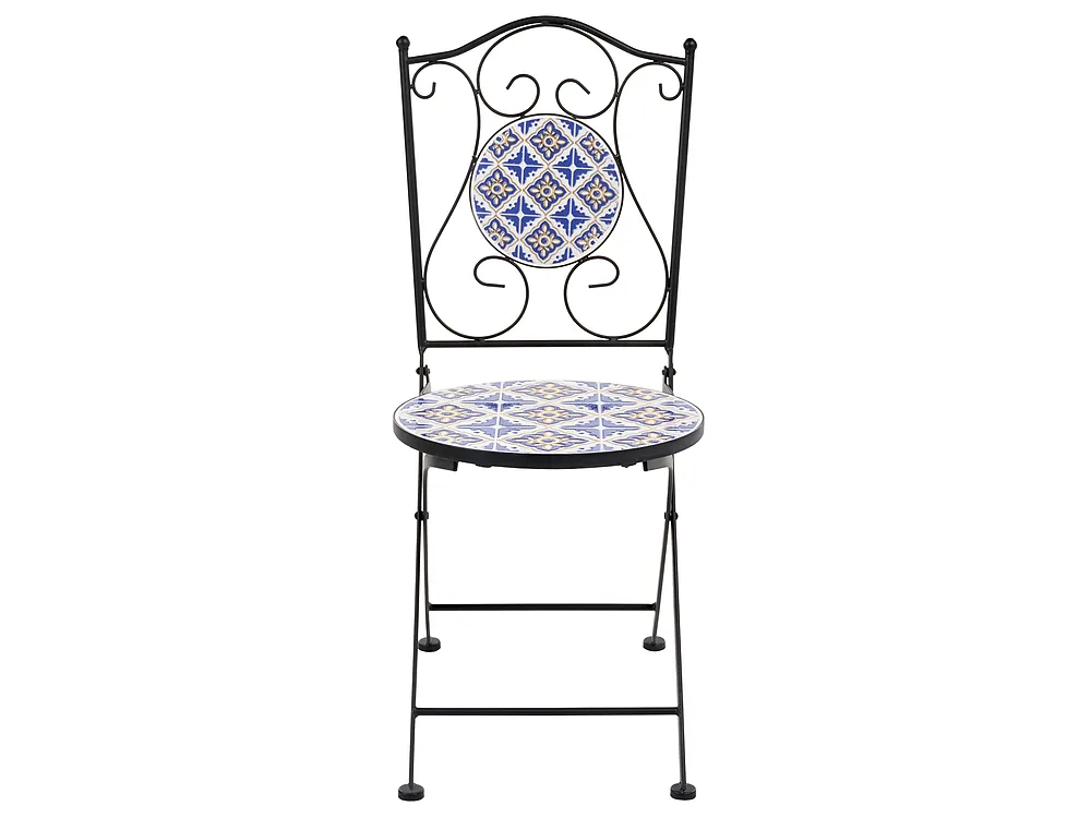 Bistro Set SIPONTO Metal White/ Blue_1155718