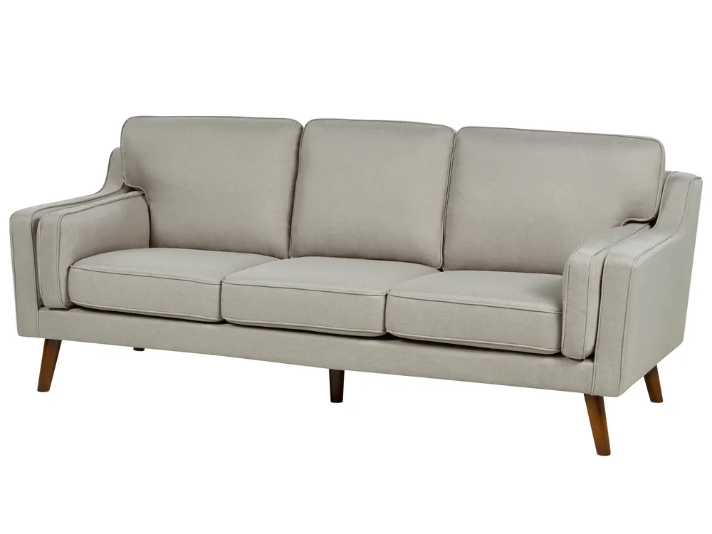 Sofa 3 Seater LOKKA Fabric Beige_897621