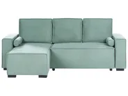 Corner Sofa Bed 3 Seater EDANE with Storage Fabric Light Green Right Hand_1057248