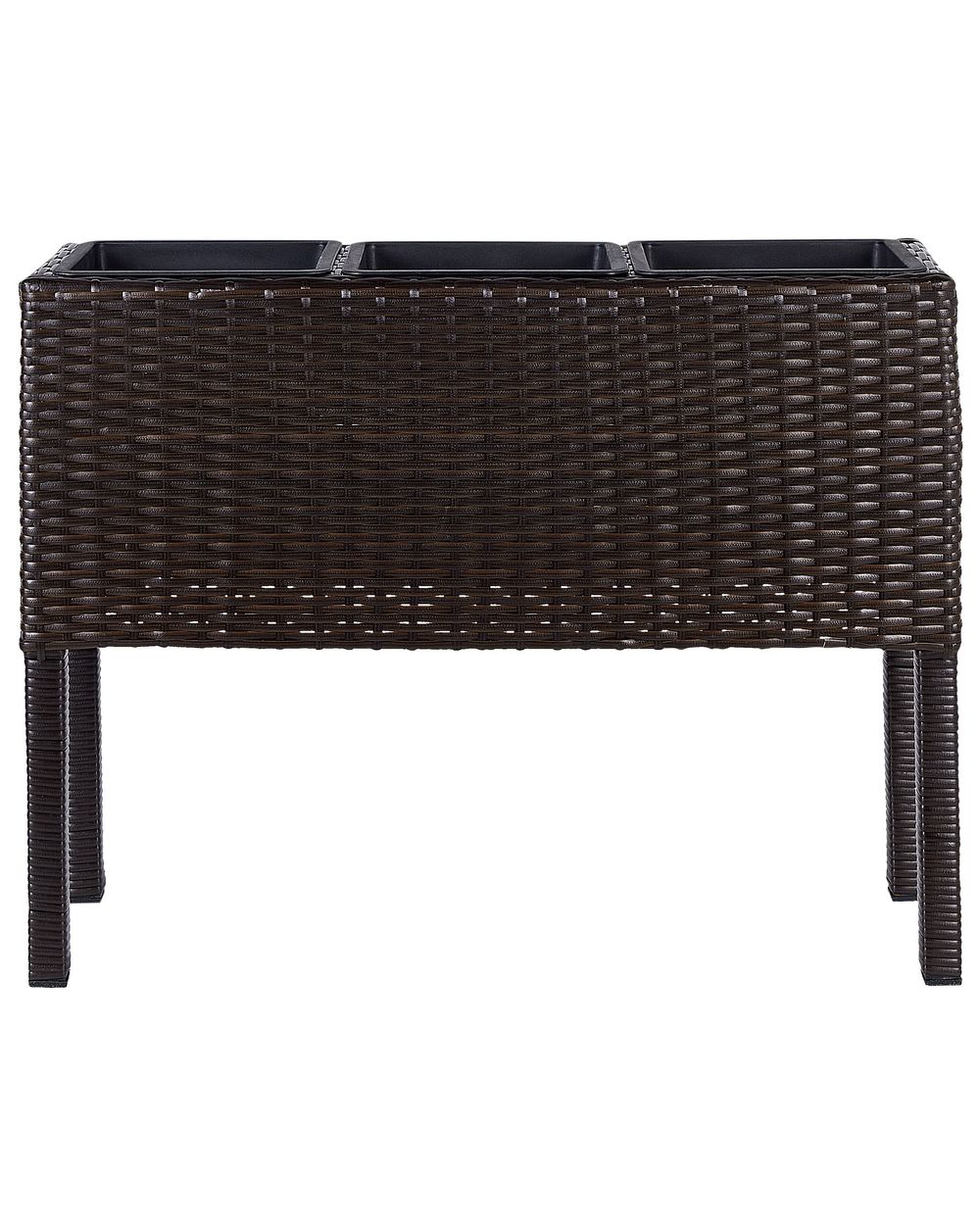 Elevated Plant Pot CARAGANA 77 cm PE Rattan Dark Brown