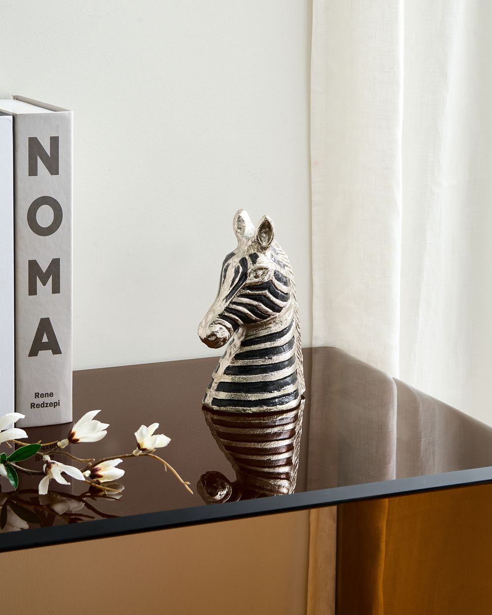 Figurine Zebra ZAGORA Metal Black/ Silver