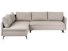 Corner Sofa Bed 3 Seater KOGE with Storage Fabric Beige Right Hand
