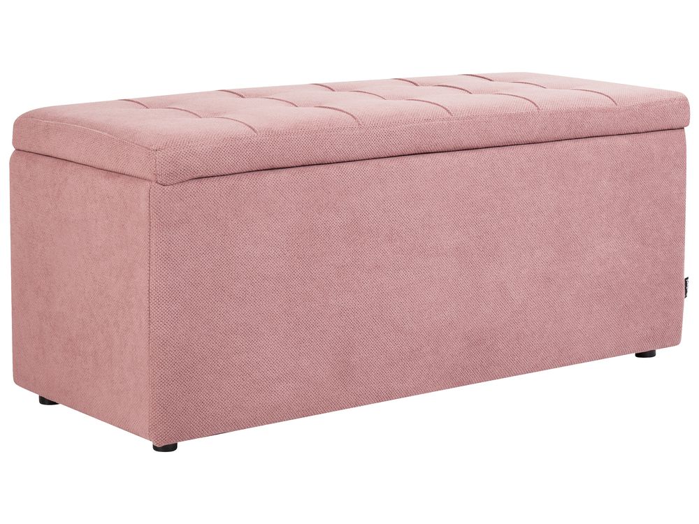 Storage Ottoman OREM Fabric Pink