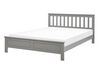 Bed Pine Wood MAYENNE 140 x 200 cm (EU Double) Grey