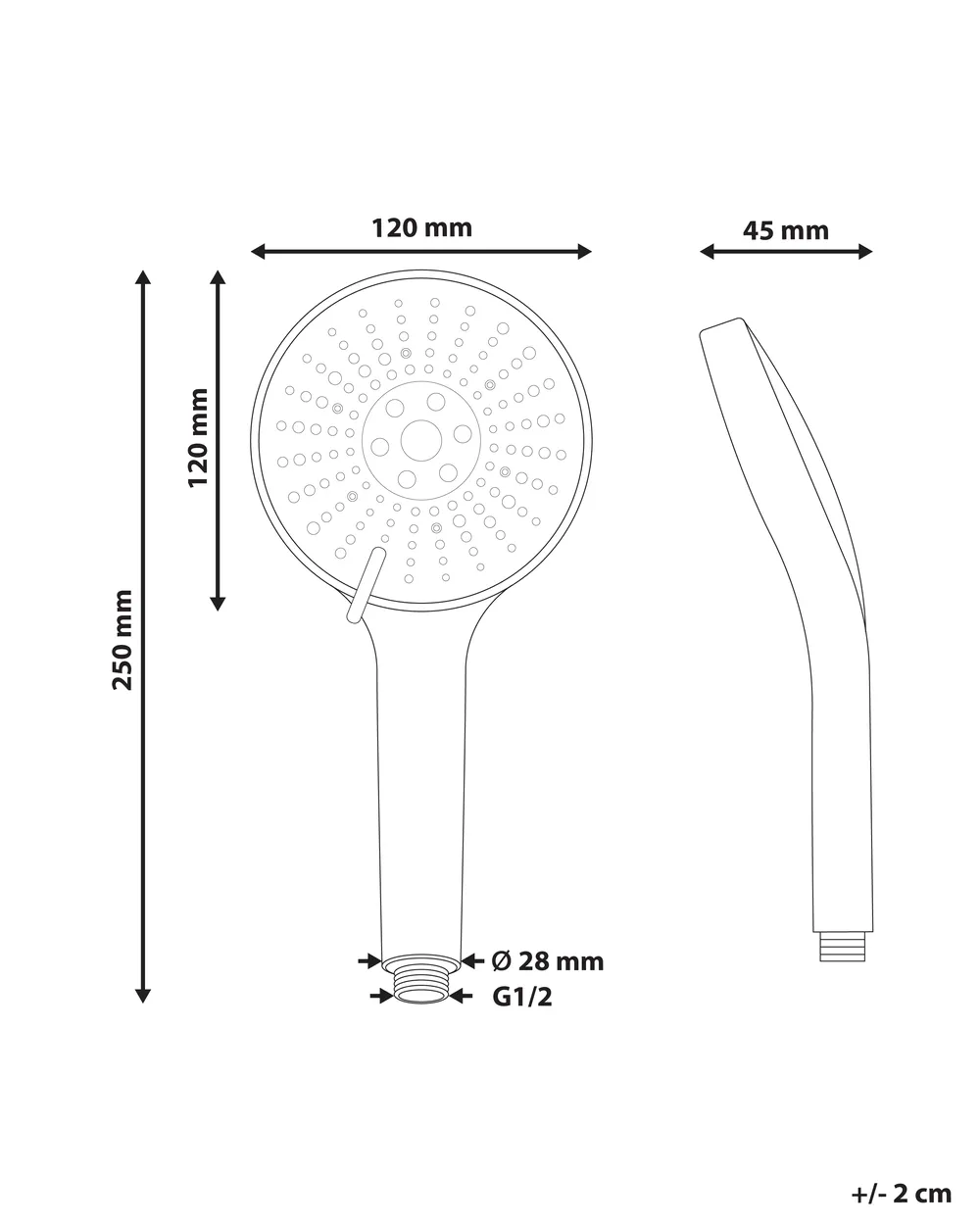 Shower Head and Hose Kit MAPIRI 6-function Silver_990118