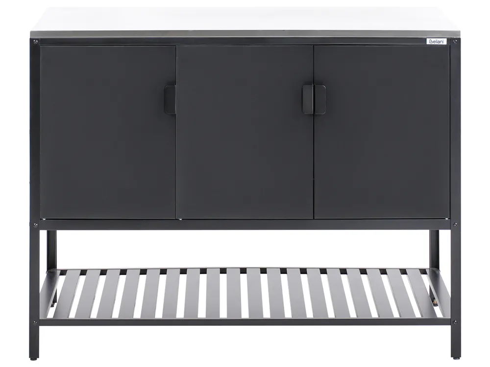 3 Piece Outdoor Kitchen Set with Sink MAENZA Black Metal_981525