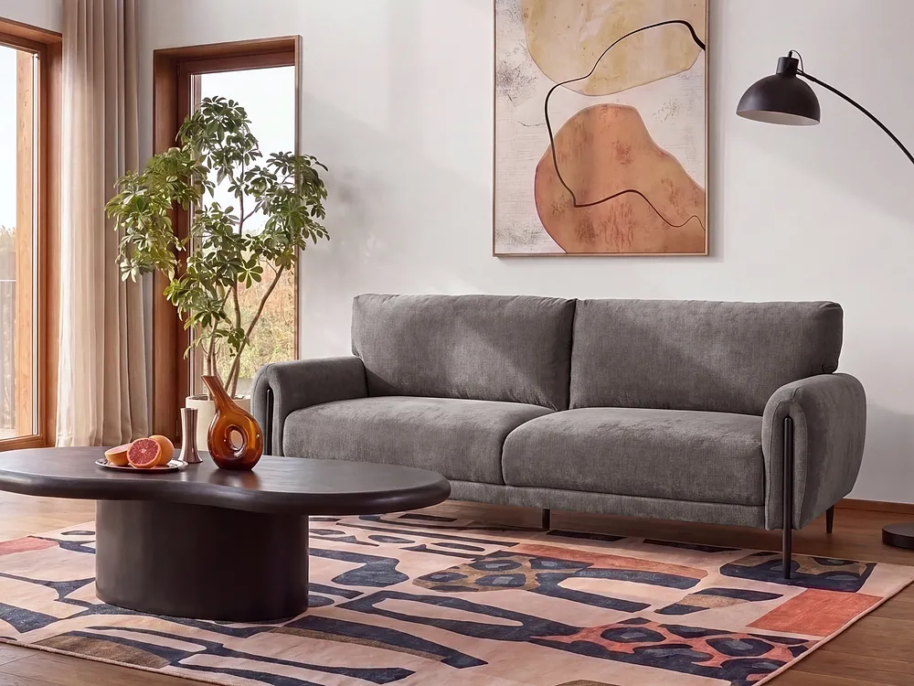 Sofa 3 Seater SKARO Chenille Taupe_1156588