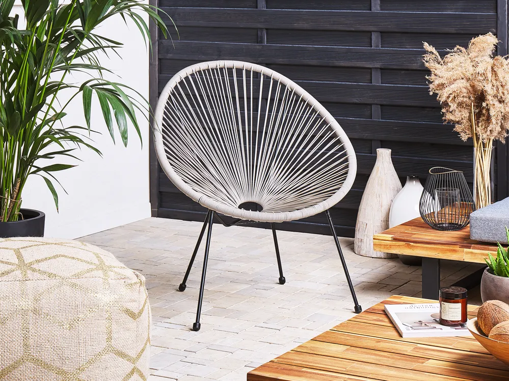 Bistro Set ACAPULCO II PE Rattan Light Grey_811570