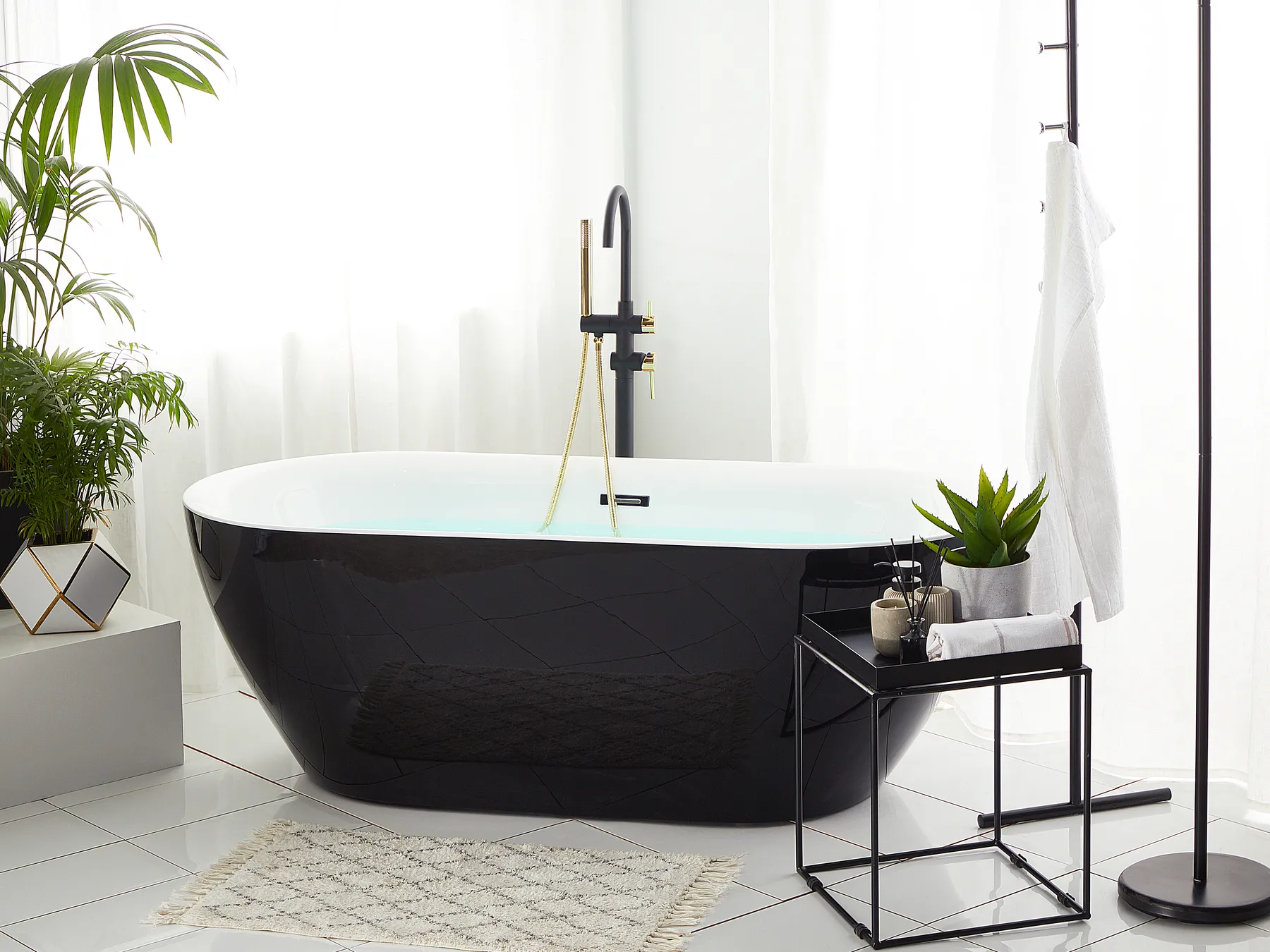 Freestanding Bathtub CARRERA 1600 x 750 mm Black_798784