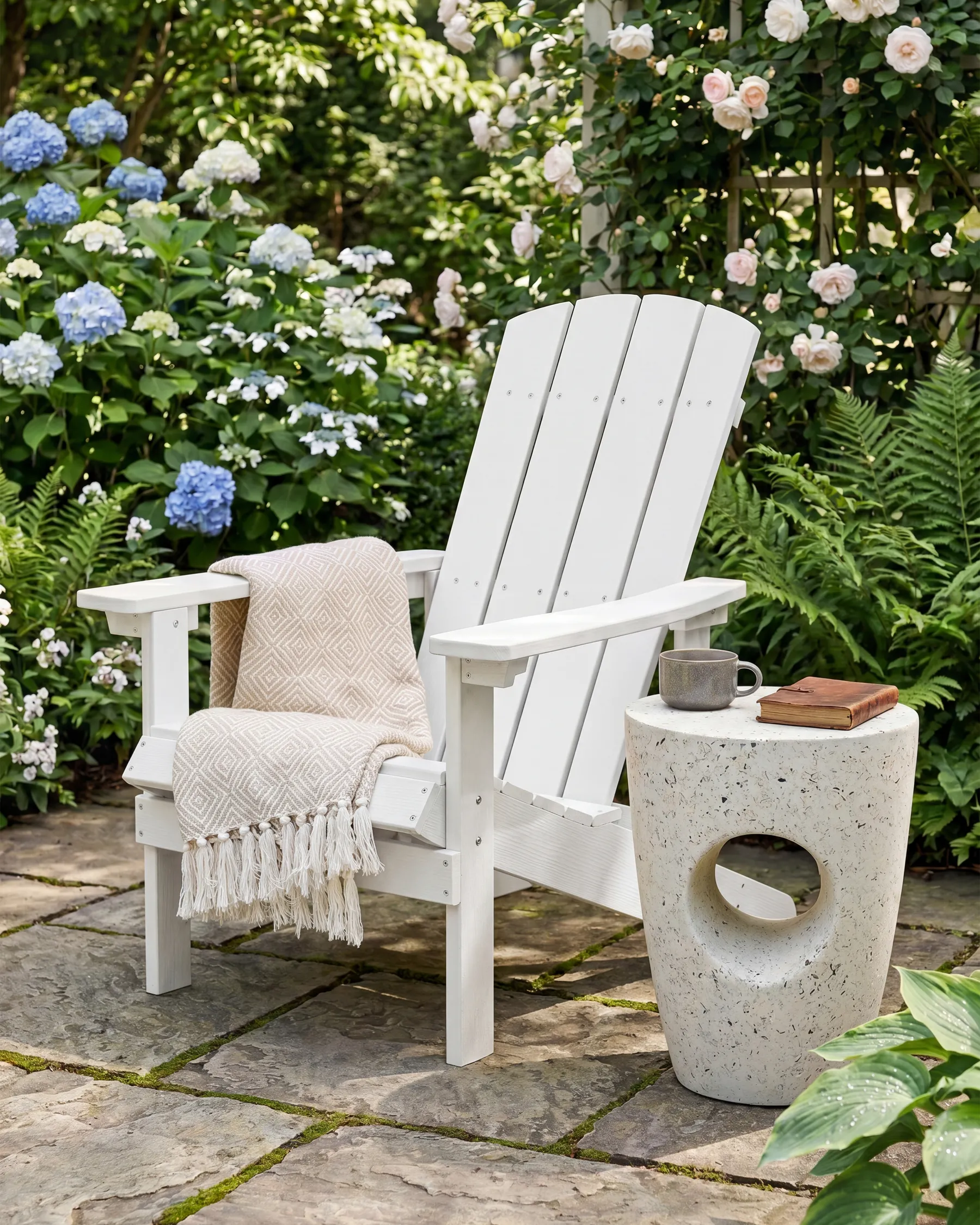 Trädgårdsstol ADIRONDACK Vit_765941