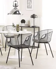 Set of 2 Dining Chairs HOBACK Metal Black_775493