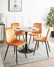 Ruokatuolisetti 4 kpl KALISPELL Sametti Oranssi_966695