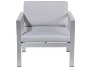 Garden Lounge Set with Table 4 Seater SALERNO Metal Light Grey_679527
