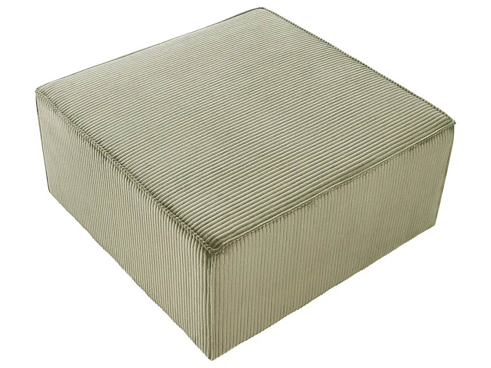 Modular Corner Sofa 4 Seater LEMVIG with Ottoman Corduroy Green Left Hand_875802
