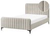 Bed Boucle LUNAN 120 x 200 cm (EU Small Double) Beige