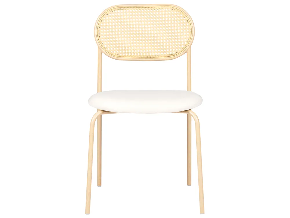 Set of 2 Dining Chairs ADAVER Metal Light Brown_888066