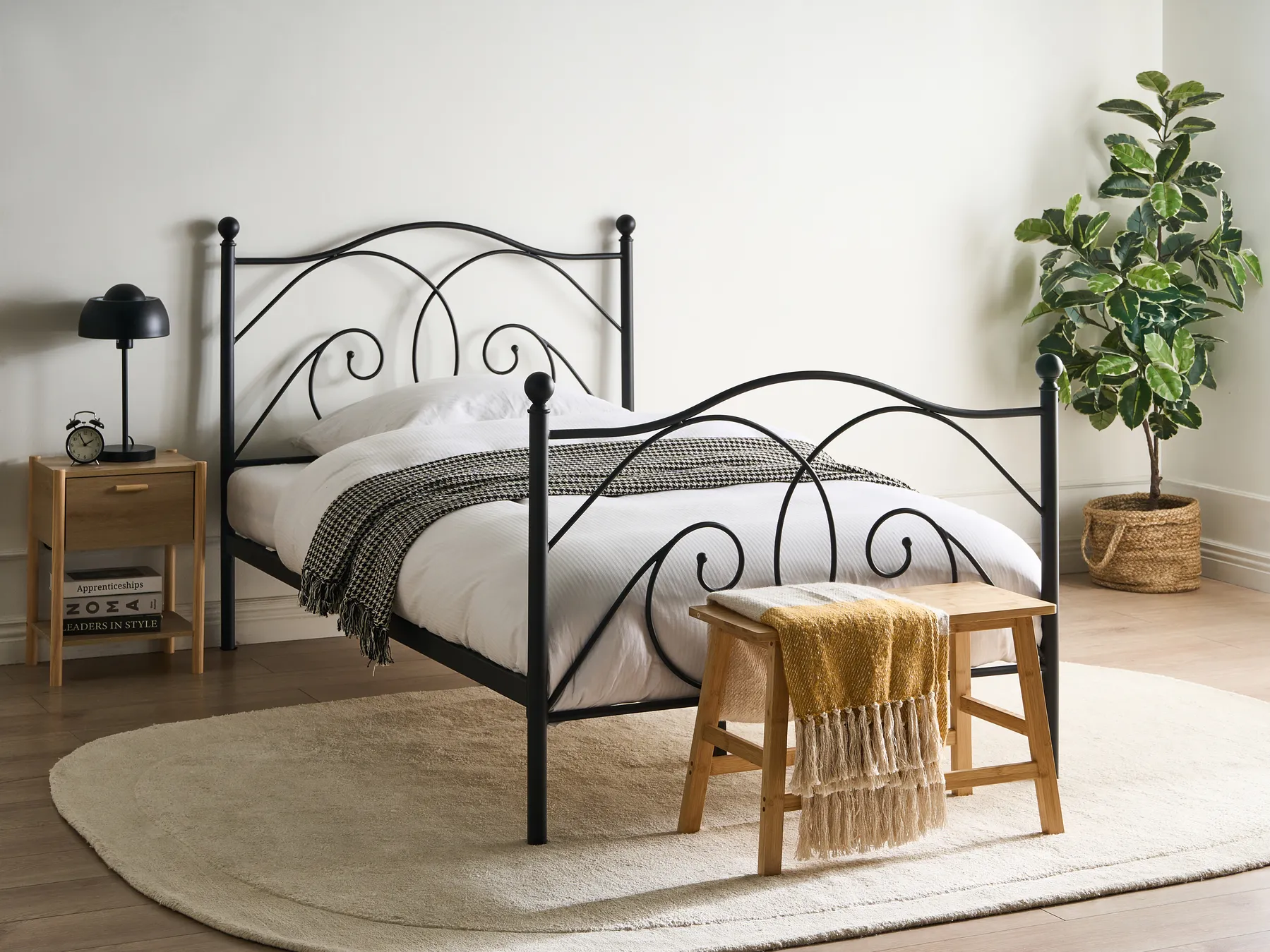 Bed Metal DINARD 120 x 200 cm (EU Small Double) Black_1026457