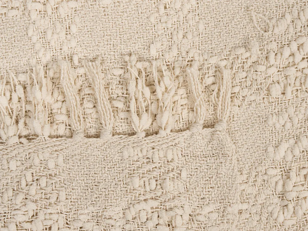 Blanket VELLA Fabric 150 x 200 cm Off-White_1042337