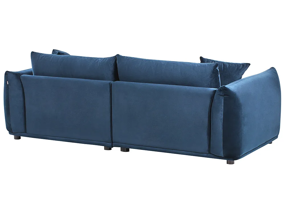 Soffa 3-sits LUVOS Sammet Mörkblå_970582