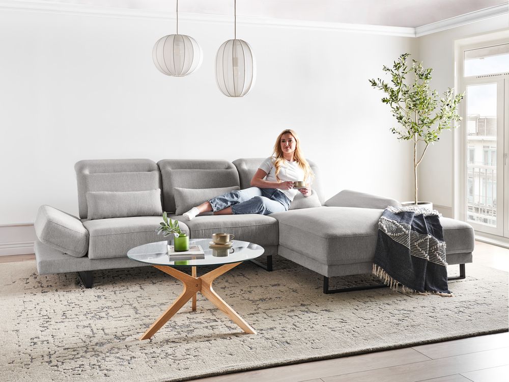 Hjørnesofa 4-seters IKAST Lysegrå Venstrevendt