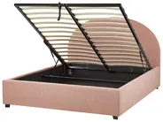 Ottoman Bed VAUCLUSE Boucle Pastel Pink 140 x 200 cm (EU Double)_913081