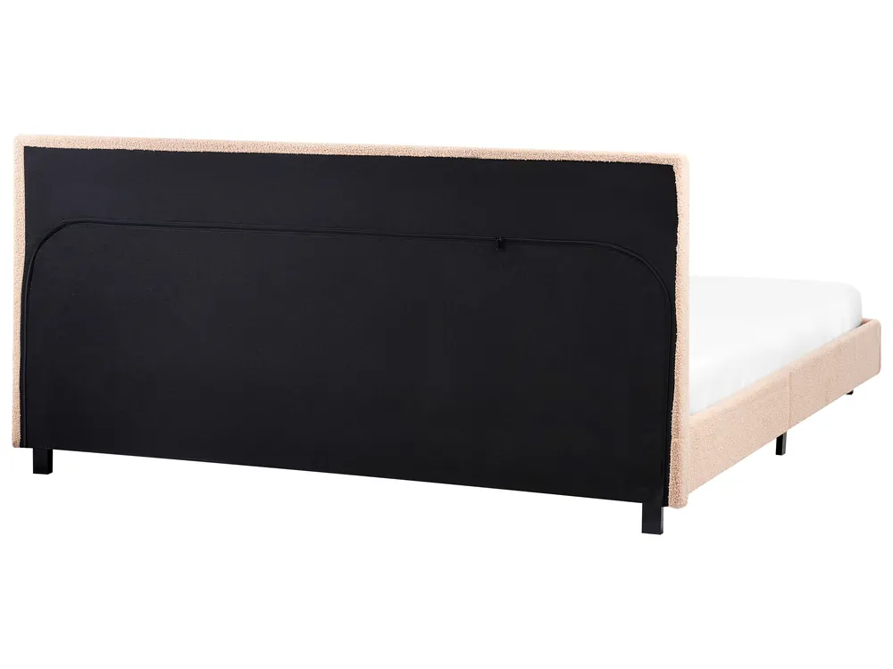 Säng med lamellram Bouclé ALBI 180 x 200 cm Beige_964348