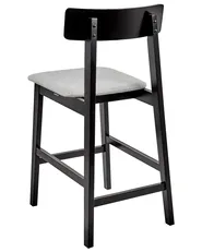 Set of 2 Bar Chairs ISANTI Wood Black/ Grey_945379