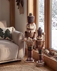 Set of 2 Figurines KOLARI 68/91 cm Nutcracker Brown_1156769