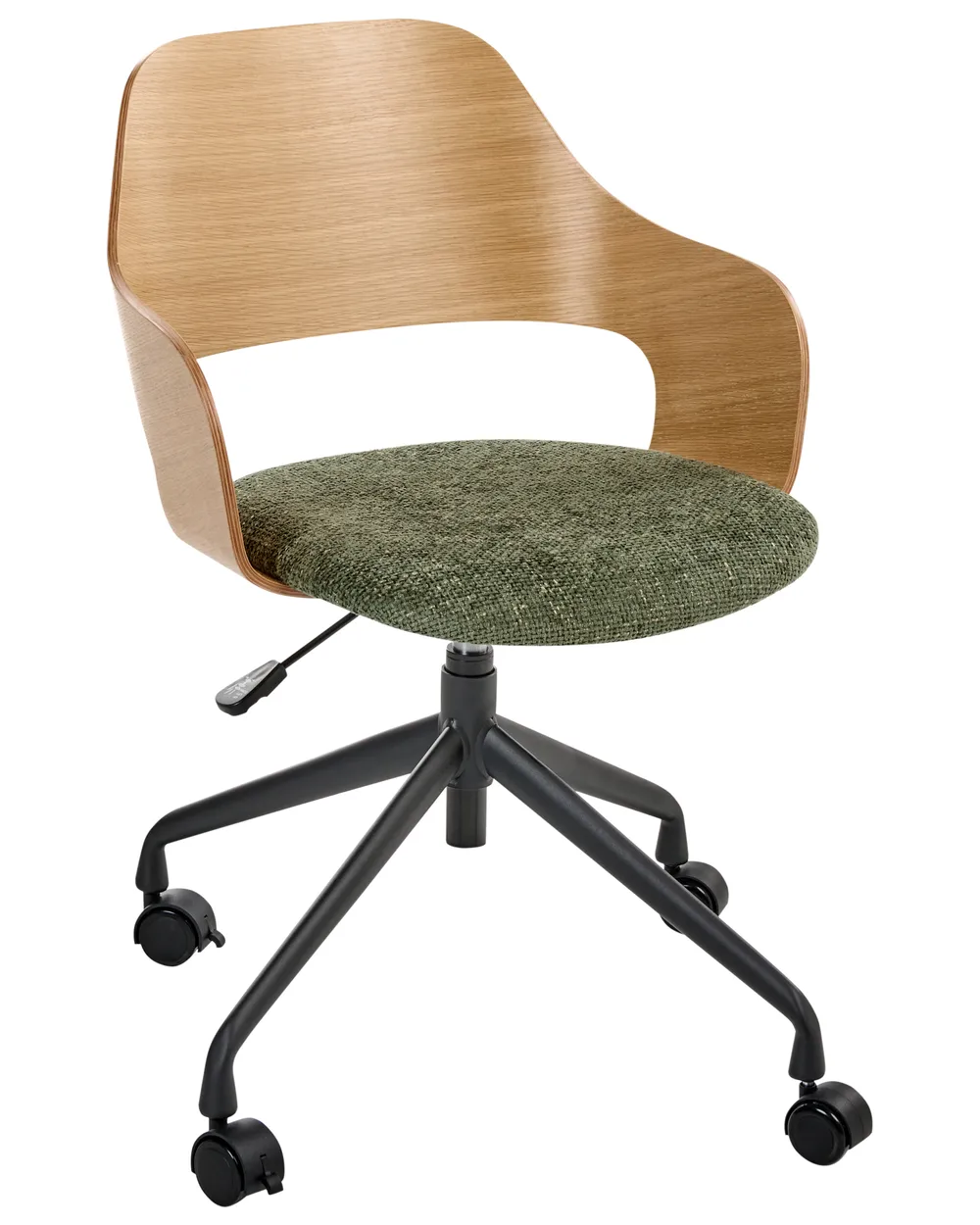 Desk Chair NOVATO Faux Linen Green_1049157