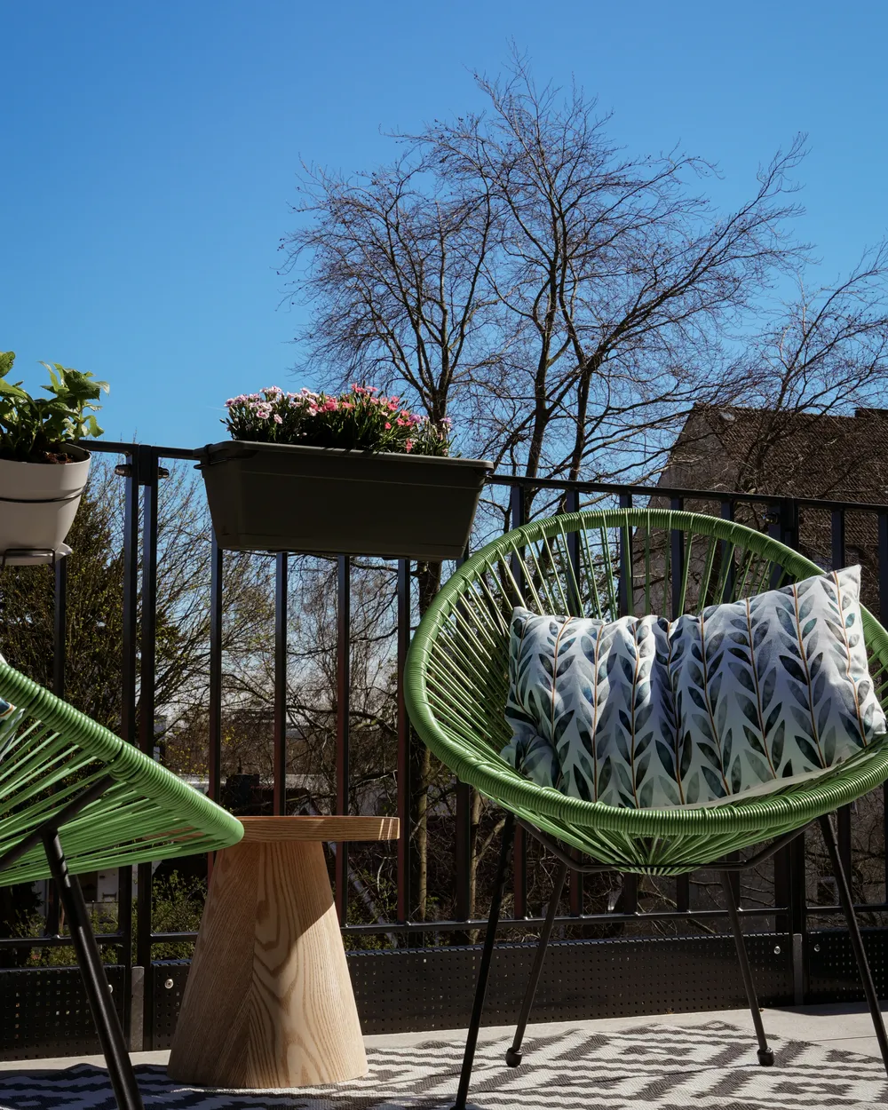 Set med 2 utomhusdynor LOANO Växtmotiv 40 x 60 cm Grön_982351