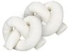 Set of 2 Decorative Cushions GLADIOLUS 172 x 14 cm Boucle Off-White Solid