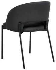 Set of 2 Dining Chairs PENNY Fabric Black_1007366