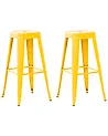 Set of 2 Bar Stools CABRILLO Metal Yellow