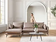 Corner Sofa GALLO Faux Suede Light Brown Right Hand_1178897