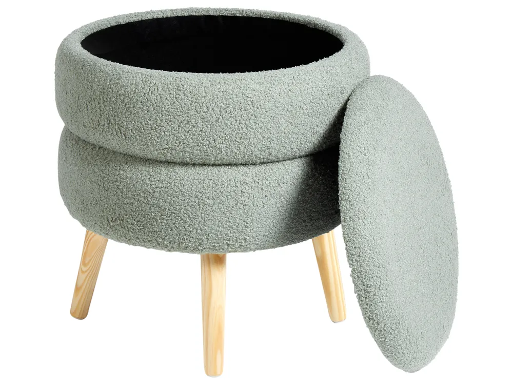 Storage Stool OKATON Boucle Green_949049