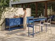 3 Piece Outdoor Kitchen Set with Sink MAENZA Blue Metal_1044926