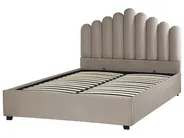 Säng med förvaring VINCENNES Sammet Taupe 160 x 200 cm_837312