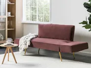 Sofa Bed 2 Seater SAARELA Velvet Pink_932733